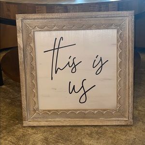 “This is us” wood sign wall art like new framed